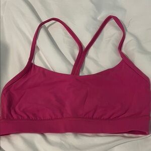 Lululemon flow white bra, sonic pink